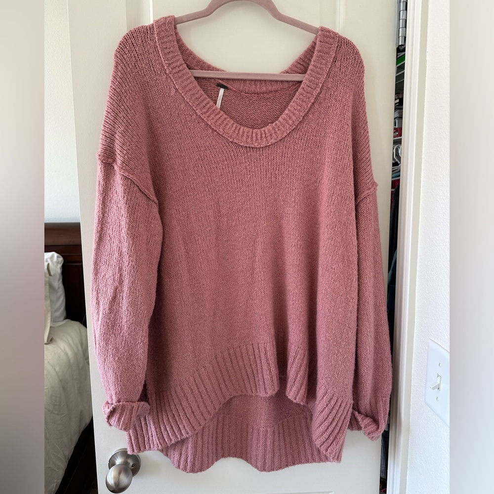 Free People Dusty Rose Oversized Sweater